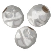 Perles rondes froissées 5 mm - Argent 925 x5
