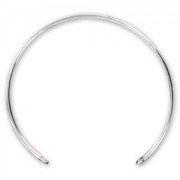 Bracelet jonc fin 1.5x160 mm avec 2 anneaux fermés - Argent 925 x1