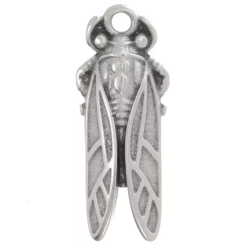 Pendentif cigale 23x9 mm - Placage Argent fin vieilli x1