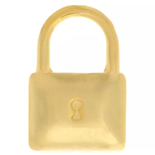 Pendentif cadenas 17x11.5 mm - Doré à l'or fin x1