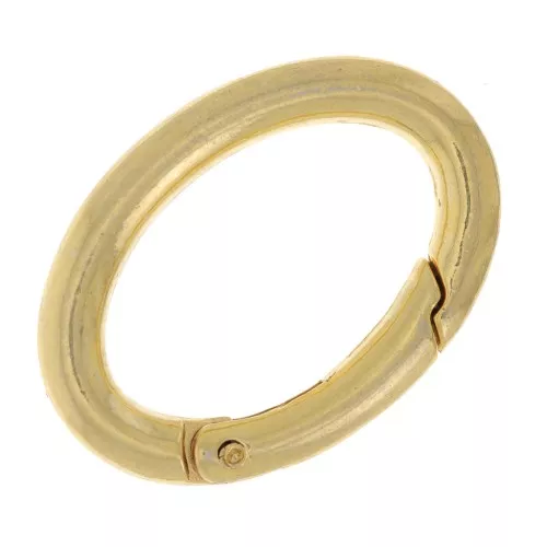 Fermoir ovale mousqueton 30 mm - Doré à l'or fin x1