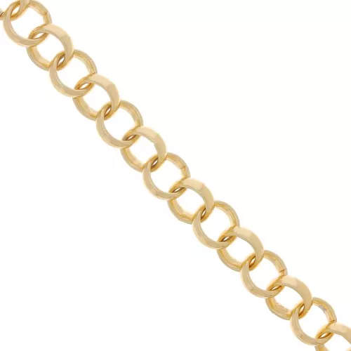 Chaîne en aluminium maille Jaseron 13 mm - maillons ouverts - Doré x50cm