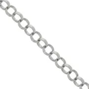 Chaîne en aluminium maille Jaseron 13 mm - maillons ouverts - Rhodié x50cm