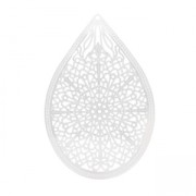 Pendentif léger goutte 48 mm argenté x1