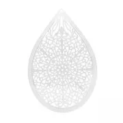 Pendentif léger goutte 48 mm argenté x1
