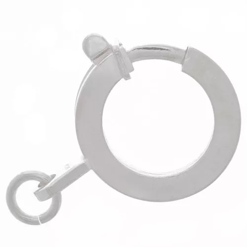 Fermoir à ressort 15 mm avec anneau ouvert - Argent 925 x1