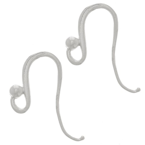 Crochets d'oreilles design 14 mm - Argent 925 x2