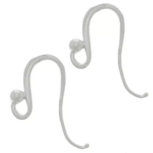 Crochets d'oreilles design 14 mm - Argent 925 x2