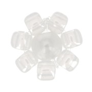 Fleur en perles de rocailles - marguerite 7 mm - Blanc nacré x1