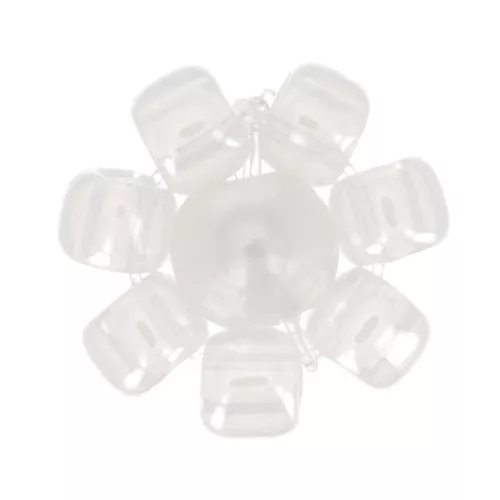 Fleur en perles de rocailles - marguerite 7 mm - Blanc nacré x1