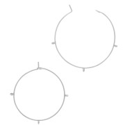 Créoles à décorer 30 mm avec 3 anneaux - Acier inoxydable 304 x2|raw }}