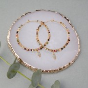 Créoles à décorer 40 mm avec 3 anneaux - Acier inoxydable 304 x2