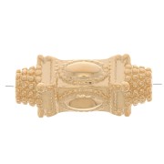 Perle tube ethnique travaillé avec petites boules 17x7 mm - Plaqué Or 3 microns x1