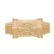 Perle tube ethnique travaillé avec petites boules 17x7 mm - Plaqué Or 3 microns x1