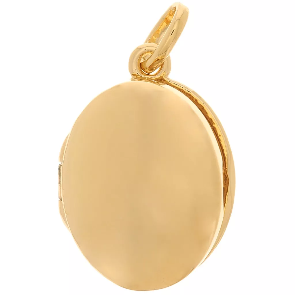 Pendentif porte-photo cassolette ovale 20x15 mm Plaqué Or