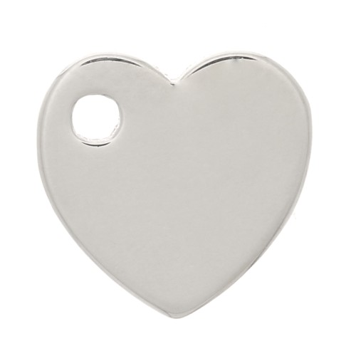 Sequin coeur 8 mm - médaille à graver - Argent 925 x1