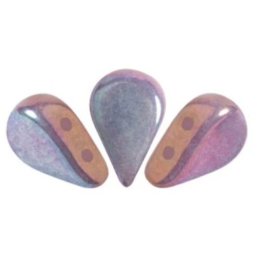 Perles en verre Amos® par Puca® 5x8 mm - Opaque White Iris Luster x10g