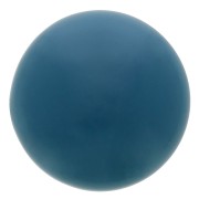Cabochon rond 14 mm en résine opaque - Bleu paon x1