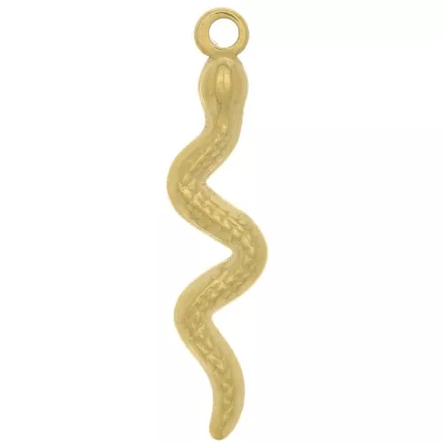 Pendentif serpent 28x6 mm - Acier inoxydable 304 Doré x1