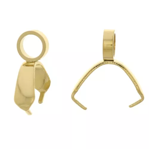 50 Pièces Fermoirs Clips (snap Bail) En Acier Inoxydable Doré - 9 Mm - Pour Pendentifs