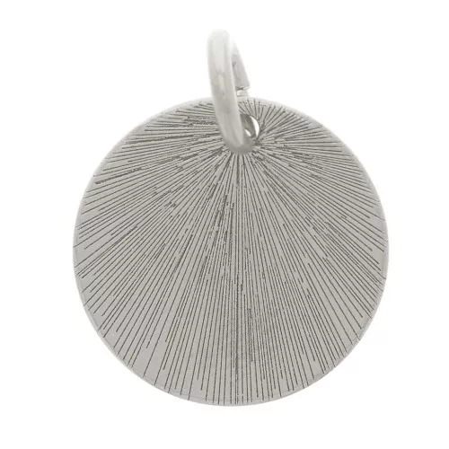 Breloque ronde striée 13 mm - Argent 925 x1