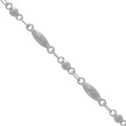Chaîne maille Fantaisie boules et olives 2.6 mm - Acier inoxydable x1m