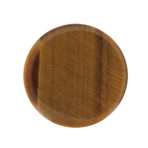 Cabochon plat rond - palet - 10 mm en pierre gemme - Oeil de tigre x1
