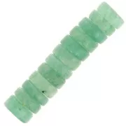 Perles rondelles - Heishi en pierre gemme 6x2 mm - Aventurine x20