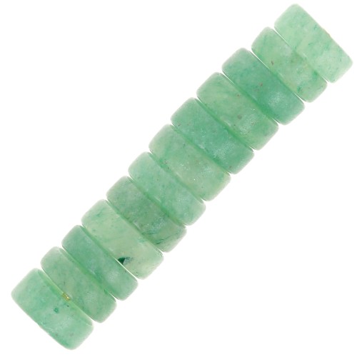Perles rondelles - Heishi en pierre gemme 6x2 mm - Aventurine x20