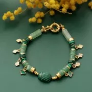 Perles Heishi rondelles en pierre gemme 6x2 mm - Aventurine x20