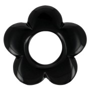 Pendentif fleur 21 mm en résine opaque - Noir x1