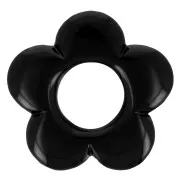 Pendentif fleur 21 mm en résine opaque - Noir x1