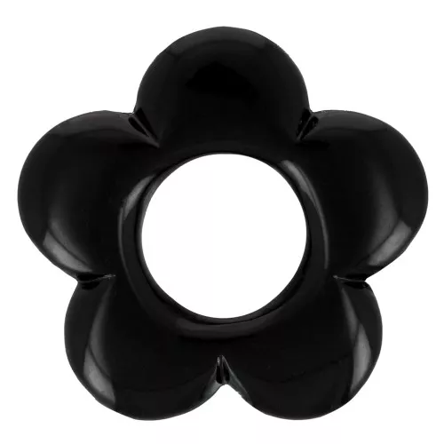 Pendentif fleur 21 mm en résine opaque - Noir x1