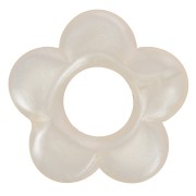 Pendentif fleur 21 mm en résine opaque - Ivoire nacré x1|raw }}