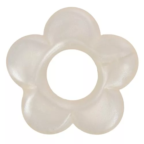 Pendentif fleur 21 mm en résine opaque - Ivoire nacré x1