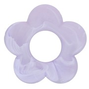 Pendentif fleur 21 mm en résine opaque - Lilas Marbré Mat x1