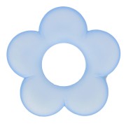 Pendentif fleur 21 mm en résine transparente - Bleu clair Mat x1