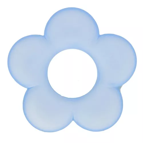 Pendentif fleur 21 mm en résine transparente - Bleu clair Mat x1