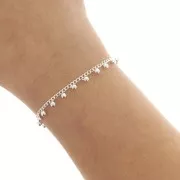 Chaîne maille Rombo avec petites boules 4.9 mm - Argenté x50cm