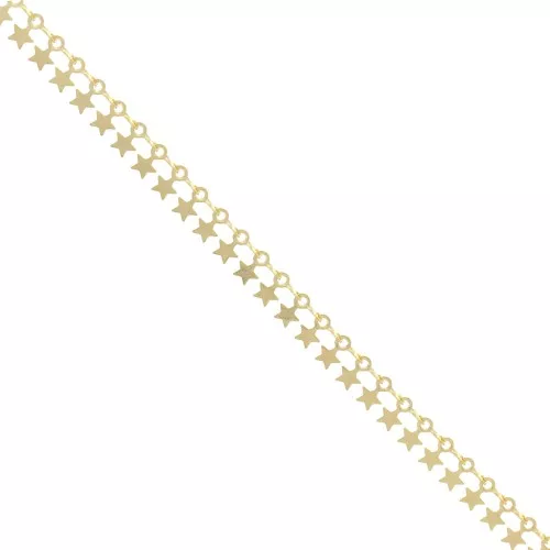 Chaîne maille Fantaisie avec petites étoiles 7 mm - Doré x50cm