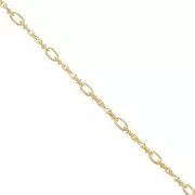 Chaîne maille Fantaisie rectangle arrondi 5.4 mm - Doré x50cm