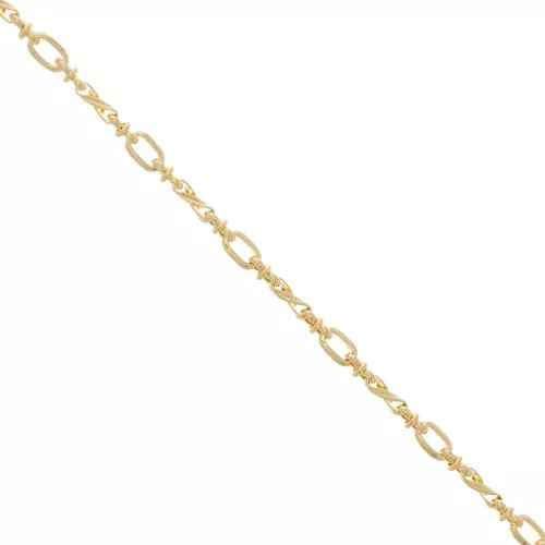 Chaîne maille Fantaisie rectangle arrondi 5.4 mm - Doré x50cm