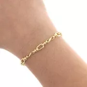 Chaîne maille Fantaisie rectangle arrondi 5.4 mm - Doré x50cm