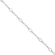 Chaîne maille Fantaisie rectangle arrondi 5.4 mm - Argenté x50cm
