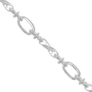 Chaîne maille Fantaisie rectangle arrondi 5.4 mm - Argenté x50cm