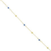 Chaîne maille Forçat avec petites boules et oeil en résine époxy 4 mm - Doré x50cm