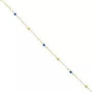 Chaîne maille Forçat avec petites boules et oeil en résine époxy 4 mm - Doré x50cm