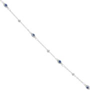 Chaîne maille Forçat avec petites boules & oeil en résine époxy 4 mm Argenté x50cm