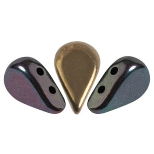 Perles en verre Amos® par Puca® 5x8 mm - Jet Iris Luster x10g