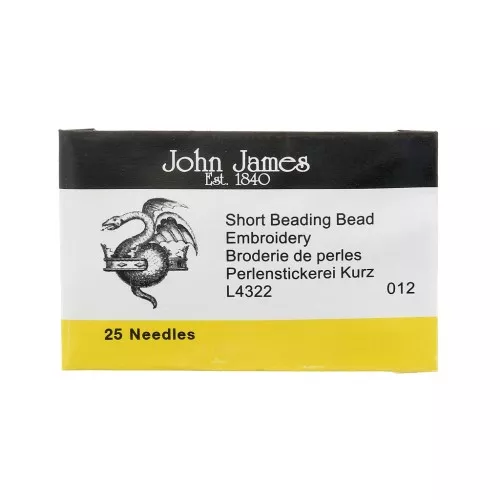 Aiguilles à perler 32.5 mm John James - taille 12 x25